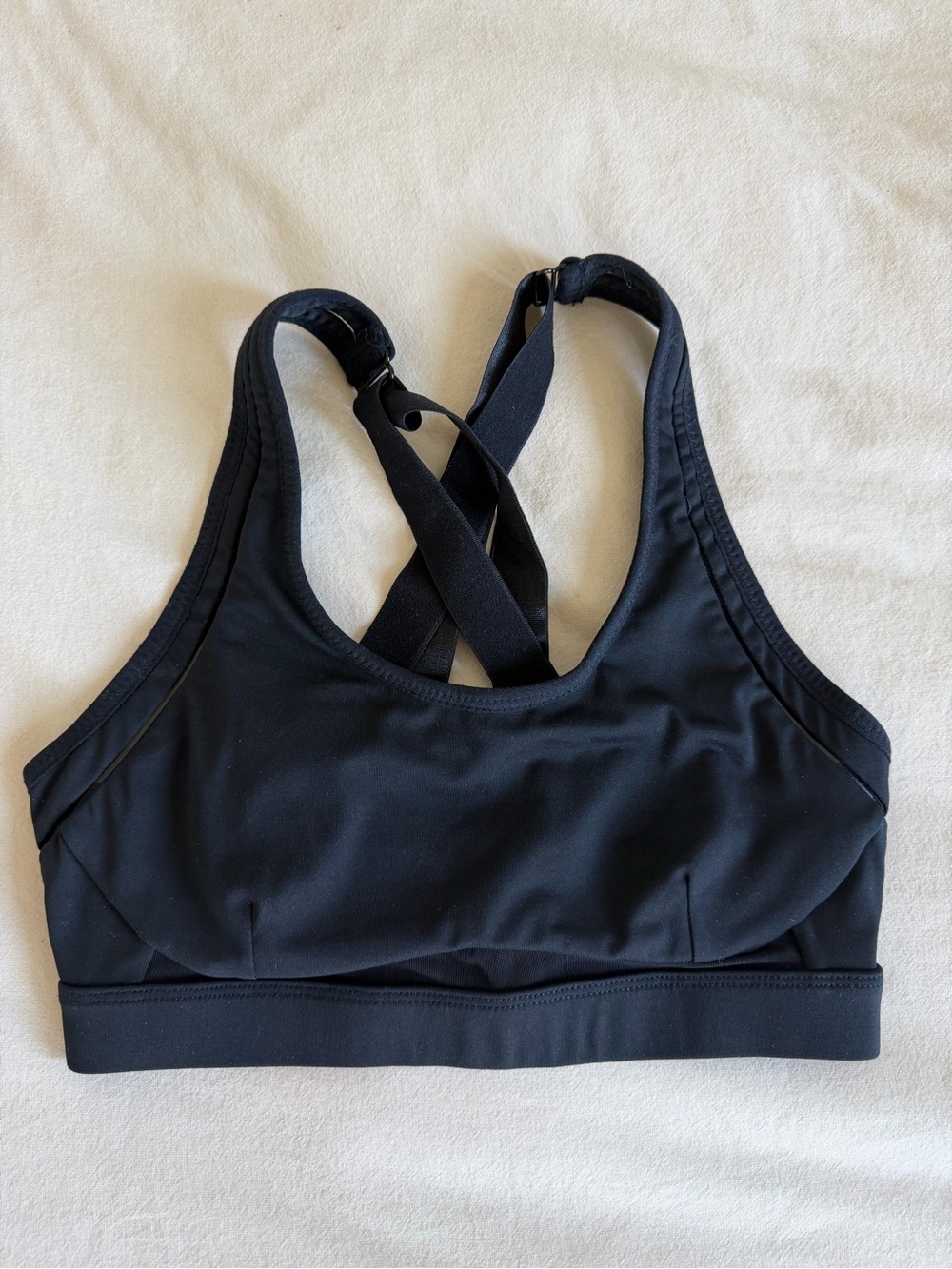 Fabletics Black Cross-Strap Sports Bra